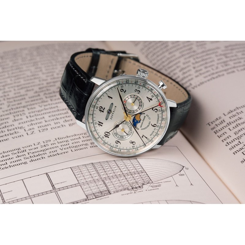 Мужские часы Zeppelin 7036-1 LZ 129 Hindenburg Mondphase