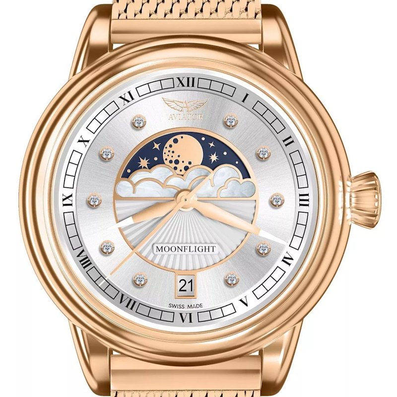 Women’s watch AVIATOR Douglas Moonflight Diamonds Edition V.1.33.2.382.5