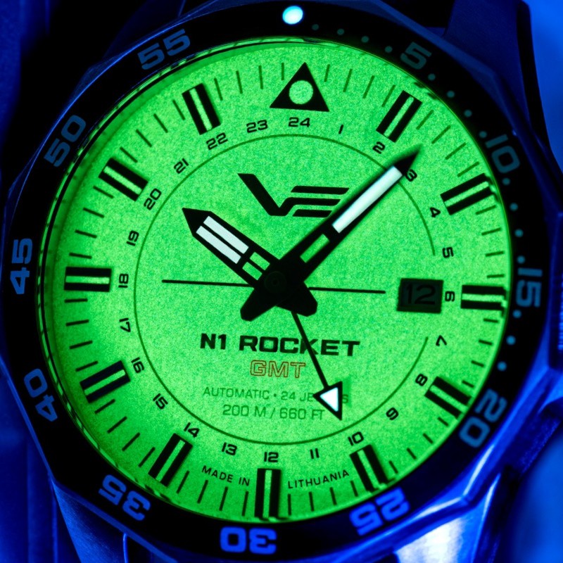 Men’s watch Vostok Europe N1 Rocket GMT NH34-225A713SLBK