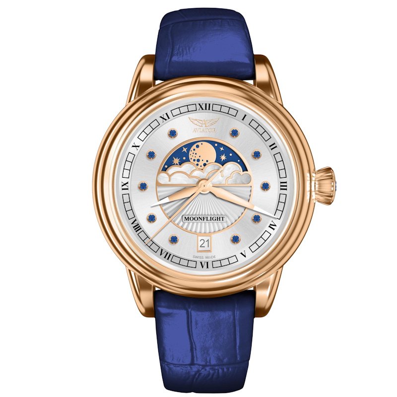 Women’s watch AVIATOR Douglas Moonflight Gemstone Edition Blue Sapphire V.1.33.2.416.4
