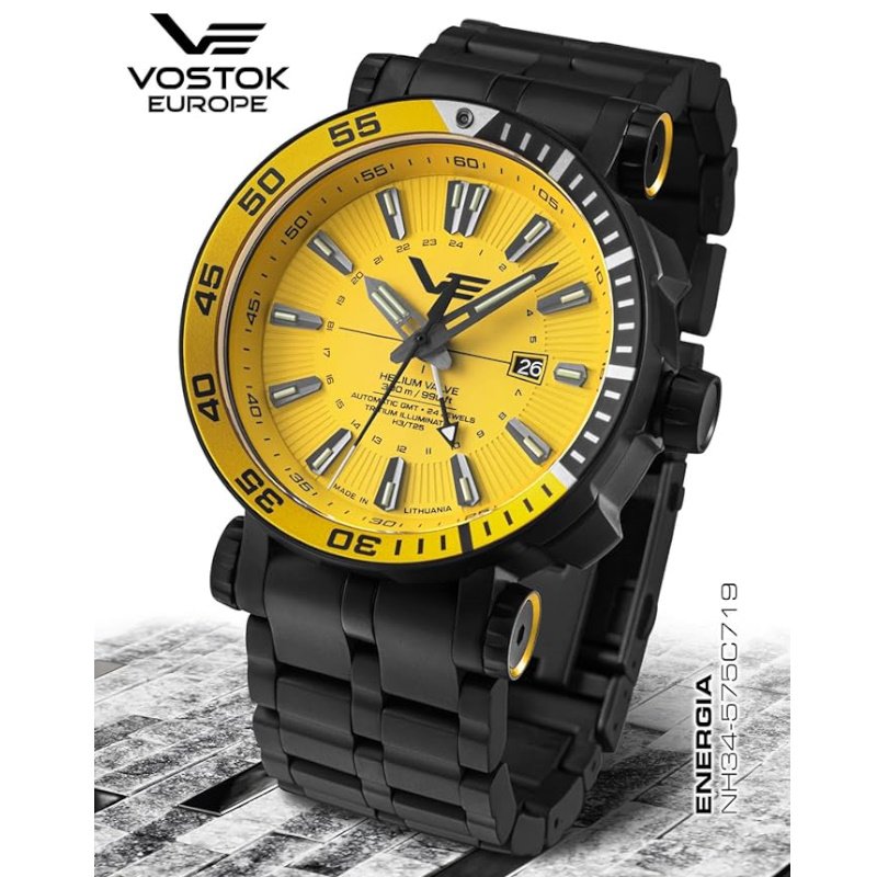 Meeste käekell Vostok Europe Energia Rocket Automatic GMT NH34 -575C719BRBK-LEBK
